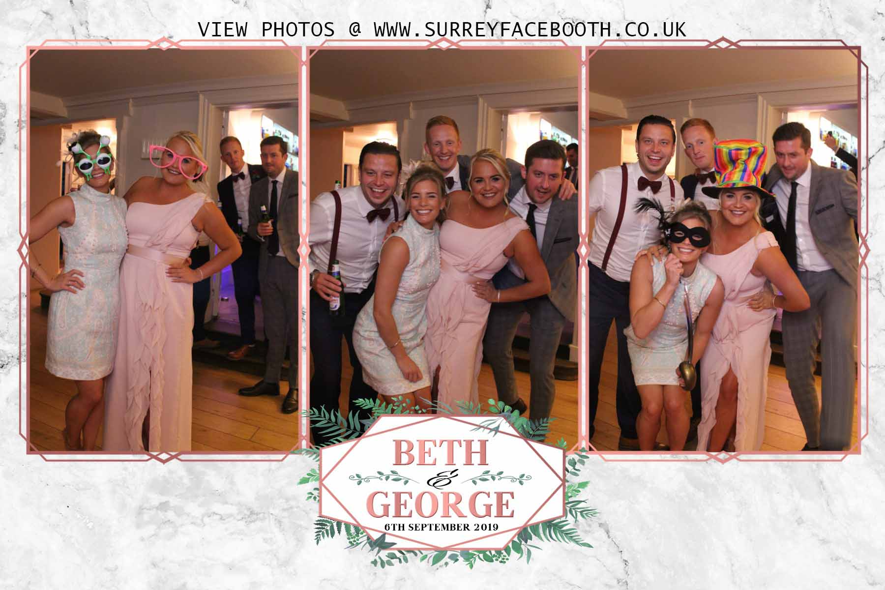 George and Beth's Wedding  | View more photos from the event at galleries.surreyfacebooth.co.uk/u/Surrey-FaceBooth/George-and-Beths-Wedding